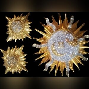 vintage swarovski brooch earrings